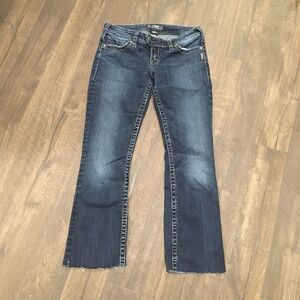 Silver Tuesday raw hem dark wash cowboycore jeans